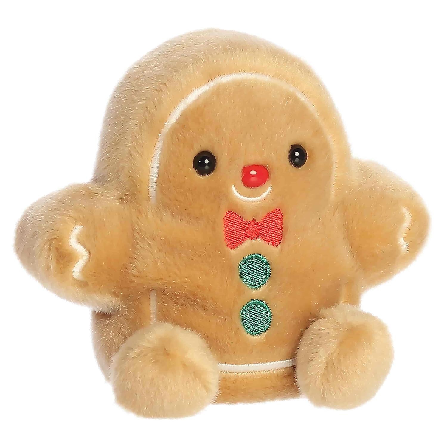 image:imageAurora Festive Palm Pals Gio Gingerbread Man Stuffed Animal Fun Seasonal Plush For Kids and Adult Collectors Perfect For Holiday Decorations or Gifts Brown 5 Inches