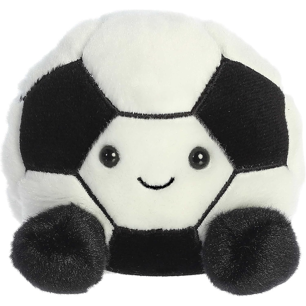 image:imageAurora Adorable Palm Pals Striker Soccerball Stuffed Animal  Fun Collectible Plush for Kids and Adult Collectors  Perfect for Decorating Rooms and Birthday Gifts  Black 4 Inches