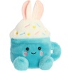 Aurora Adorable Palm Pals Lopi Bunny Latte Stuffed Animal – Fun Collectible Plush For Kids and Adult Collectors – Seasonal Plush For Easter Holiday – Blue 6 Inches