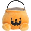 Aurora Spooky Palm Pals Bucky Candy Bucket Stuffed Animal – Fun Seasonal Plush for Kids and Adult Collectors – Perfect for Halloween Decorations and Gifts – Orange 4 Inches