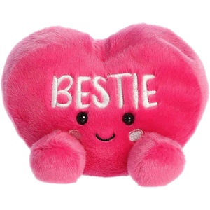 Aurora Adorable Palm Pals Bestie Candy Heart Stuffed Animal – Fun Seasonal Plush For Kids and Adult Collectors – Perfect for Decorating Rooms and Valentine’s Day – Pink 5 Inches