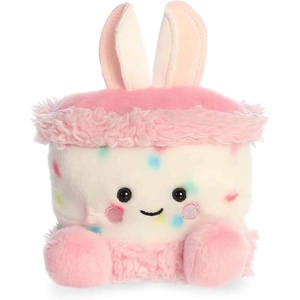 Aurora Adorable Palm Pals Bubbi Bunny Cake Stuffed Animal – Fun Collectible Plush For Kids and Adult Collectors – Seasonal Plush For Easter Holiday – Pink 5.5 Inches