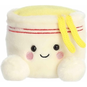 Aurora® Adorable Palm Pals™ Dashi Cup Noodles™ Stuffed Animal – Fun Collectible Plush for Kids and Adult Collectors – Perfect for Decorating Rooms and Birthday Gifts – White 5 Inches