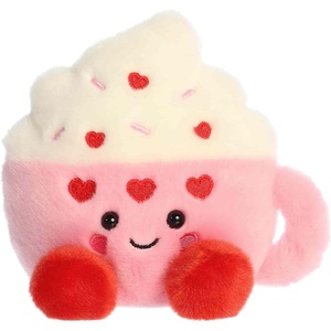 Aurora Adorable Palm Pals Harper Heart Latte Stuffed Animal – Fun Seasonal Plush For Kids and Adult Collectors – Perfect for Decorating Rooms and Valentine’s Day – Pink 5.5 Inches