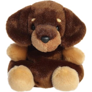 Aurora Adorable Palm Pals Houdini Dachshund Stuffed Animal – Fun Collectible Plush for Kids and Adult Collectors – Perfect for Decorating Rooms and Birthday Gifts – Brown 4.5 Inches