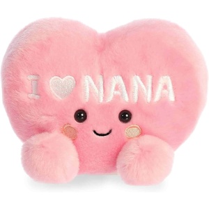 Aurora Adorable Palm Pals I Love Nana Heart Stuffed Animal – Fun Collectible Plush For Grandmothers – A Gift of Affection to Express Love – Pink 5 Inches