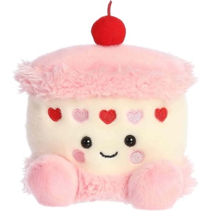Aurora Adorable Palm Pals Jubi Heart Cake Stuffed Animal – Fun Seasonal Plush for Kids and Adult Collectors – Perfect for Decorating Rooms and Valentine’s Day – Pink 5 Inches