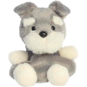 Aurora Adorable Palm Pals Korra Schnauzer Stuffed Animal – Fun Collectible Plush for Kids and Adult Collectors – Perfect for Decorating Rooms and Birthday Gifts – Gray 5 Inches