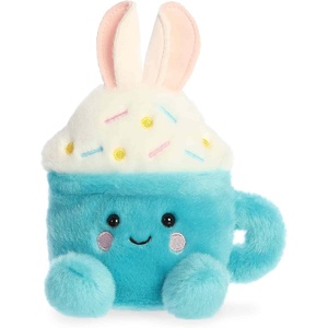 Aurora Adorable Palm Pals Lopi Bunny Latte Stuffed Animal – Fun Collectible Plush For Kids and Adult Collectors – Seasonal Plush For Easter Holiday – Blue 6 Inches
