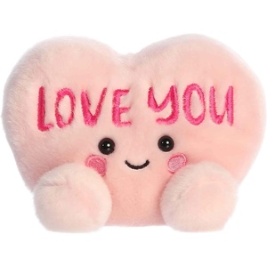 Aurora Adorable Palm Pals Love You Candy Heart Stuffed Animal – Fun Seasonal Plush For Kids and Adult Collectors – Perfect for Decorating Rooms and Valentine’s Day – Pink 5 Inches