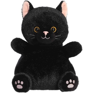 Aurora Adorable Palm Pals Party Sized Twilight Black Cat Stuffed Animal – Fun Characters Now in Bigger Sizes – Perfect for Decorating Rooms and Birthday Gifts – Black 7.5 Inches