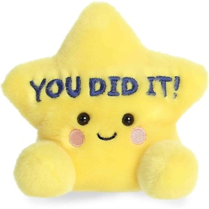 Aurora Adorable Palm Pals You Did It Star Stuffed Animal – Fun Collectible Plush for Kids and Adult Collectors – A Gift of Affection to Express Congratulations – Yellow 5 Inches