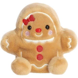 Aurora Festive Palm Pals Gia Gingerbread Girl Stuffed Animal – Fun Seasonal Plush for Kids and Adult Collectors – Perfect for Holiday Decorations or Gifts – Brown 5 Inches