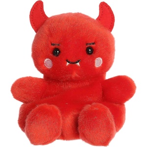 Aurora Spooky Palm Pals Damien Devil Stuffed Animal – Fun Seasonal Plush for Kids and Adult Collectors – Perfect for Halloween Decorations and Gifts – Red 4.5 Inches