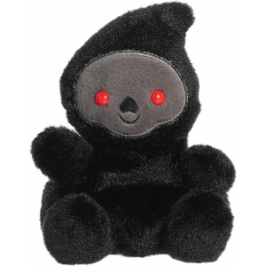 Aurora® Spooky Palm Pals™ Omen Grim Reaper™ Stuffed Animal – Fun Collectible Plush for Kids and Adult Collectors – Perfect for Halloween Decorations and Gifts – Black 5 Inches