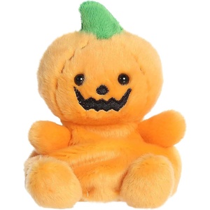 Aurora Spooky Palm Pals Squashley Pumpkin Head Stuffed Animal – Fun Seasonal Plush for Kids and Adult Collectors – Perfect for Halloween Decorations and Gifts – Orange 5 Inches