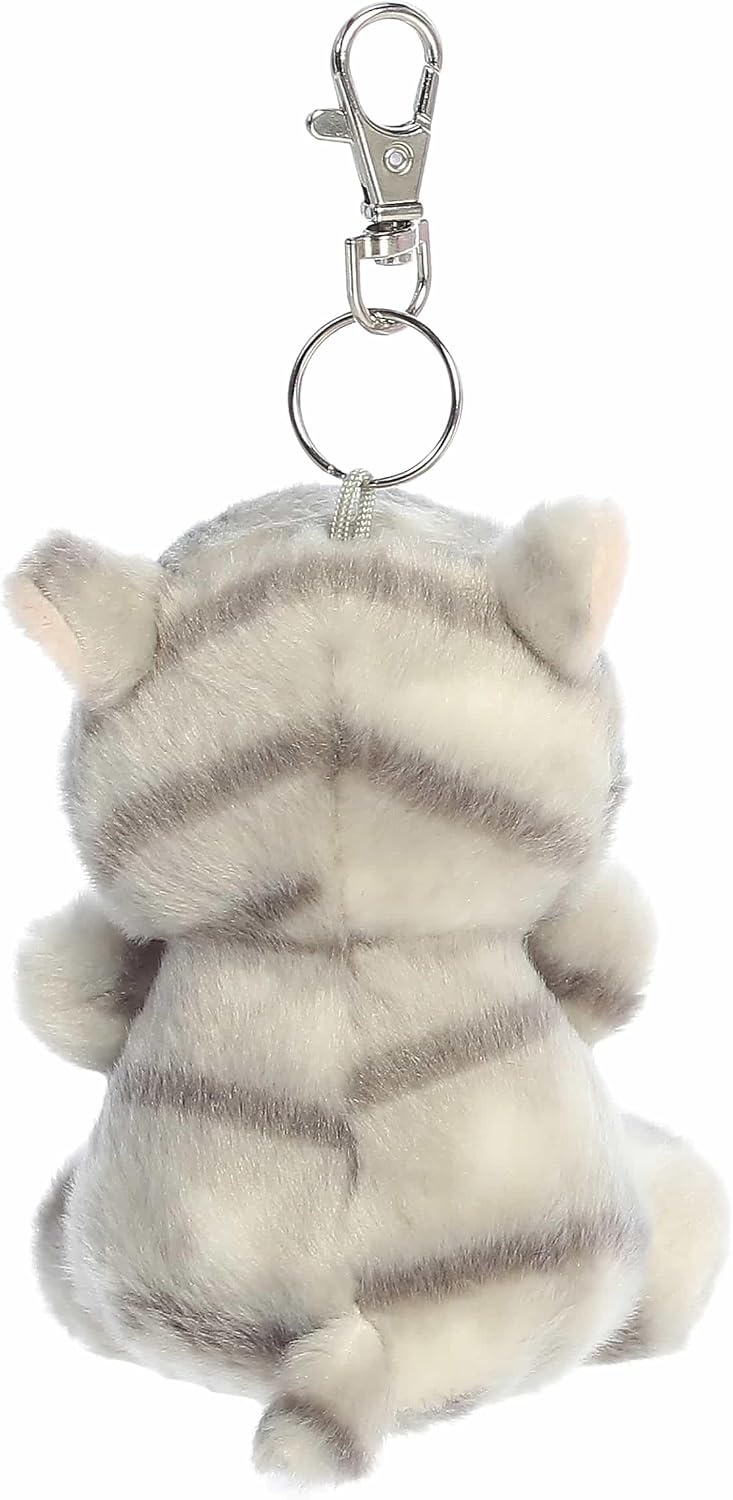 image:imageAurora Adorable Palm Pals Silver Kitty ClipOn Fun Collectible Plush for Kids and Adult Collectors Perfect for Backpacks and Birthday Gifts Gray 4 Inches