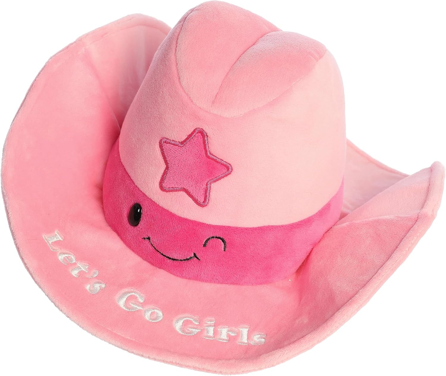 image:imageAurora Witty JUST Sayin Lets Go Girls Cowgirl Hat Stuffed Animal Expressive Characters for Decorative Charm Quirky Birthday Gifts for Kids and Adults Pink 11 Inches