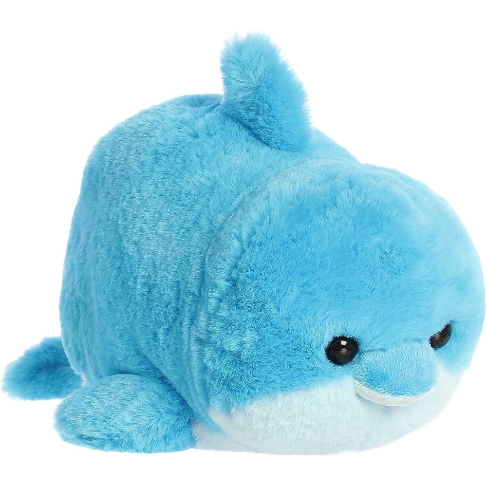image:imageAurora Adorable Spudsters Dilly Dolphin Stuffed Animal  Round Shape Makes For Comforting Cuddles  Perfect for Kids All Ages and Animal Loving Adults  Blue 12 Inches