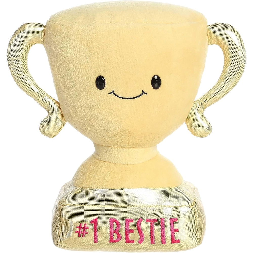 image:imageAurora Witty JUST Sayin 1 Bestie Trophy Stuffed Animal  Expressive Characters for Decorative Charm  Quirky Birthday Gifts for Kids and Adults  Gold 10 Inches
