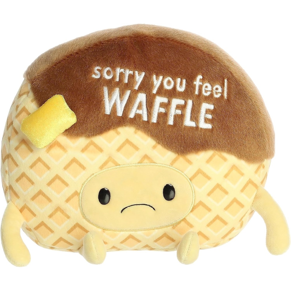image:imageAurora Witty JUST Sayin Sorry You Feel Waffle Stuffed Animal  Expressive Characters  Quirky Gift Ideas  Brown 85 Inches