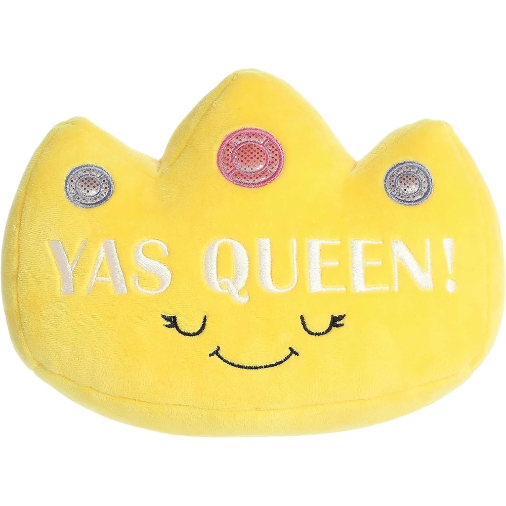 image:imageAurora Witty JUST Sayin Yas Queen Crown Stuffed Animal  Expressive Characters  Quirky Gift Ideas  Yellow 7 Inches