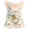 Aurora® Adorable Miyoni® Tots Seated Spotted Piglet Stuffed Animal – Lifelike Details Make a Cherished Companion – Perfect for Decorating Bedrooms or Classrooms – White 8.5 Inches