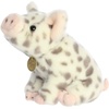 Aurora® Adorable Miyoni® Tots Seated Spotted Piglet Stuffed Animal – Lifelike Details Make a Cherished Companion – Perfect for Decorating Bedrooms or Classrooms – White 8.5 Inches