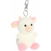Aurora® Adorable Palm Pals™ Belle Strawberry Cow™ Clip-On- Fun Collectible Plush for Kids and Adult Collectors – Perfect for Backpacks and Birthday Gifts – White 4 Inches