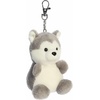 Aurora® Adorable Palm Pals™ Busky Husky™ Clip-On – Fun Collectible Plush for Kids and Adult Collectors – Perfect for Decorating Rooms and Birthday Gifts – Gray 4 Inches