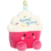 Aurora Adorable Palm Pals Party Sized Sparkle Birthday Cupcake Stuffed Animal – Fun Characters Now in Bigger Sizes – Perfect for Decorating Rooms and Birthday Gifts – Pink 7 Inches