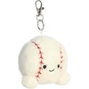Aurora® Adorable Palm Pals™ Slugger Baseball™ Clip-On – Fun Collectible Plush For Kids and Adult Collectors – Perfect for Decorating Rooms and Birthday Gifts – White 4 Inches