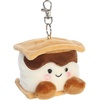 Aurora Adorable Palm Pals Toastee S’More Clip-On – Fun Collectible Plush for Kids and Adult Collectors – Perfect for Decorating Rooms and Birthday Gifts – Brown 4 Inches