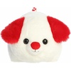Aurora Festive Spudsters Candy Cane Pup Stuffed Animal – Round Shape Makes for Comforting Cuddles – Perfect for Holiday Decorations or Gifts – White 11 Inches