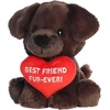 Aurora Witty JUST SAYIN’ Best Friend Fur-Ever! Dog Stuffed Animal – Soft Keepsake for Loved Ones – Perfect for Decorating Rooms and Valentine’s Day – Brown 7.5 Inches
