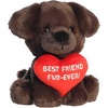 Aurora Witty JUST SAYIN’ Best Friend Fur-Ever! Dog Stuffed Animal – Soft Keepsake for Loved Ones – Perfect for Decorating Rooms and Valentine’s Day – Brown 7.5 Inches