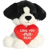 Aurora Witty JUST SAYIN’ Love You-Fur-Real Dog Stuffed Animal – Soft Keepsake for Loved Ones – Perfect for Decorating Rooms and Valentine’s Day – Black 7.5 Inches