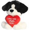 Aurora Witty JUST SAYIN’ Love You-Fur-Real Dog Stuffed Animal – Soft Keepsake for Loved Ones – Perfect for Decorating Rooms and Valentine’s Day – Black 7.5 Inches