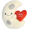 Aurora® Witty JUST Sayin’™ Love You to The Moon and Back™ Stuffed Animal – Expressive Characters for Decorative Charm – Quirky Birthday Gifts for Kids and Adults – White 8.5 Inches