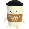 Aurora® Witty JUST Sayin’™ You Mean A Latte™ Stuffed Animal – Expressive Characters for Decorative Charm – Quirky Birthday Gifts for Kids and Adults – White 9 Inches
