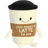 Aurora® Witty JUST Sayin’™ You Mean A Latte™ Stuffed Animal – Expressive Characters for Decorative Charm – Quirky Birthday Gifts for Kids and Adults – White 9 Inches