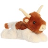 Aurora® Adorable Mini Flopsie™ Buck Longhorn Cow™ Stuffed Animal – Mini Companions Ready for Playful Adventures – for Kids All Ages, Toddlers, Adults, and Families – Brown 8 Inches