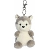 Aurora® Adorable Palm Pals™ Busky Husky™ Clip-On – Fun Collectible Plush for Kids and Adult Collectors – Perfect for Decorating Rooms and Birthday Gifts – Gray 4 Inches
