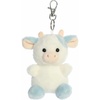 Aurora® Adorable Palm Pals™ Skyla Blueberry Cow™ Clip-On – Fun Collectible Plush for Kids and Adult Collectors – Perfect for Decorating Rooms and Birthday Gifts – Blue 4 Inches