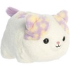Aurora® Adorable Spudsters™ Cassie Daisy Cat™ Stuffed Animal – Round Shape Makes for Comforting Cuddles – Perfect for Kids All Ages and Animal Loving Adults – Purple 10.5 Inches