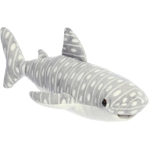 Aurora® Adorable Flopsie™ Whale Shark Stuffed Animal – Playful Ease – Timeless Companions – Grey 12 Inches