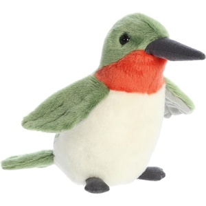 Aurora® Adorable Mini Flopsie™ Ruby-Throated Hummingbird Stuffed Animal – Mini Companions Ready for Playful Adventures – for Kids All Ages, Toddlers, Adults, and Families – Green 7.5 Inches