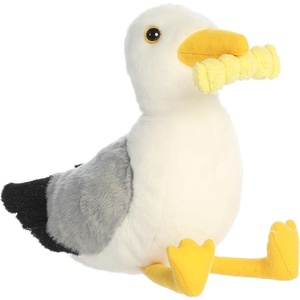Aurora Adorable Mini Flopsie Squawks Seagull with Fry Stuffed Animal – Mini Companions Ready for Playful Adventures – for Kids All Ages, Toddlers, Adults, and Families – White 9 Inches