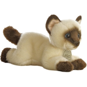 Aurora® Adorable Miyoni® Siamese Cat Stuffed Animal – Lifelike Detail – Cherished Companionship – Brown 8 Inches