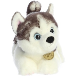 Aurora® Adorable Miyoni® Tots Siberian Husky Pup Stuffed Animal – Lifelike Detail – Cherished Companionship – Gray 10 Inches